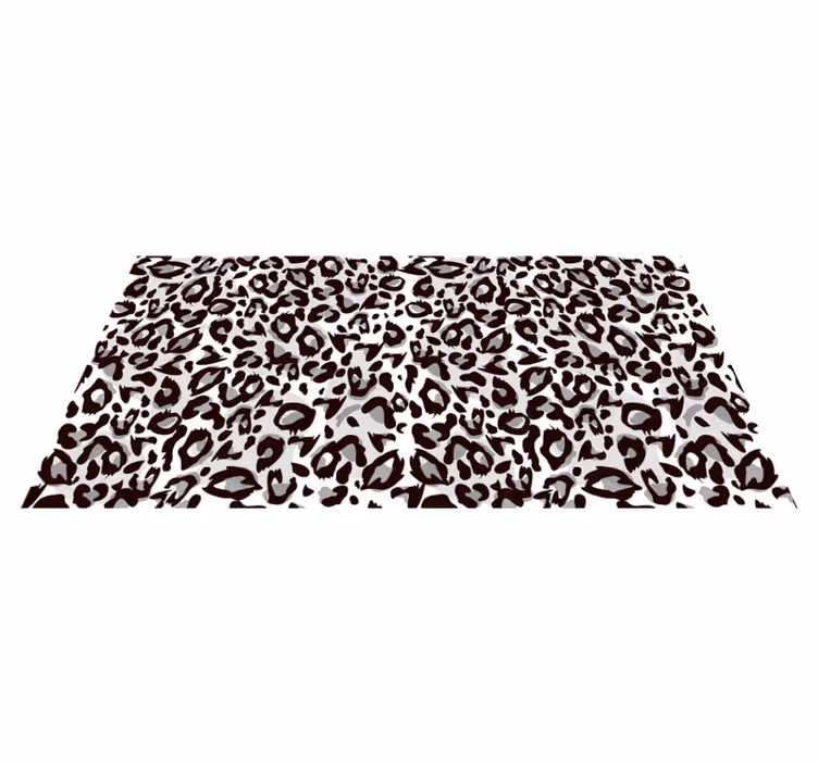 Svart leopard dyretrykk vinyl teppe - Tenstickers