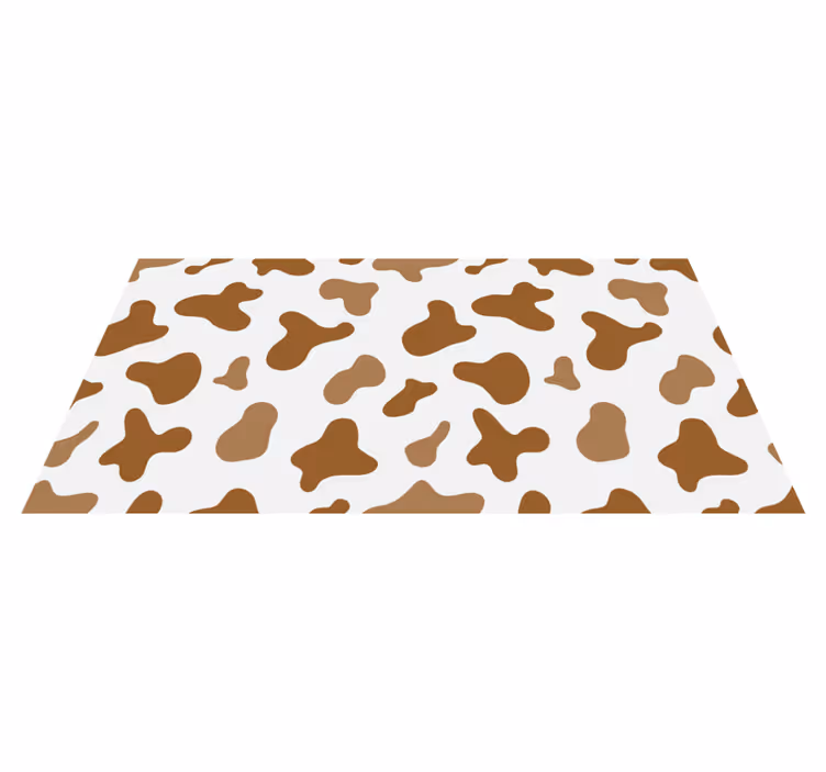 Brun ku flekker dyreprint vinyl teppe - Tenstickers