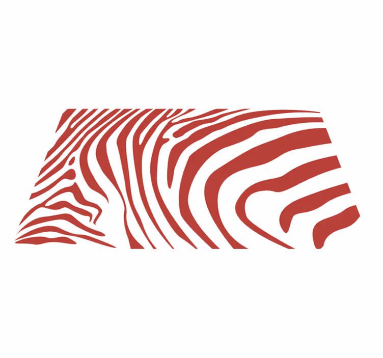 Rødt sebrastripe dyreprint vinyl teppe - Tenstickers