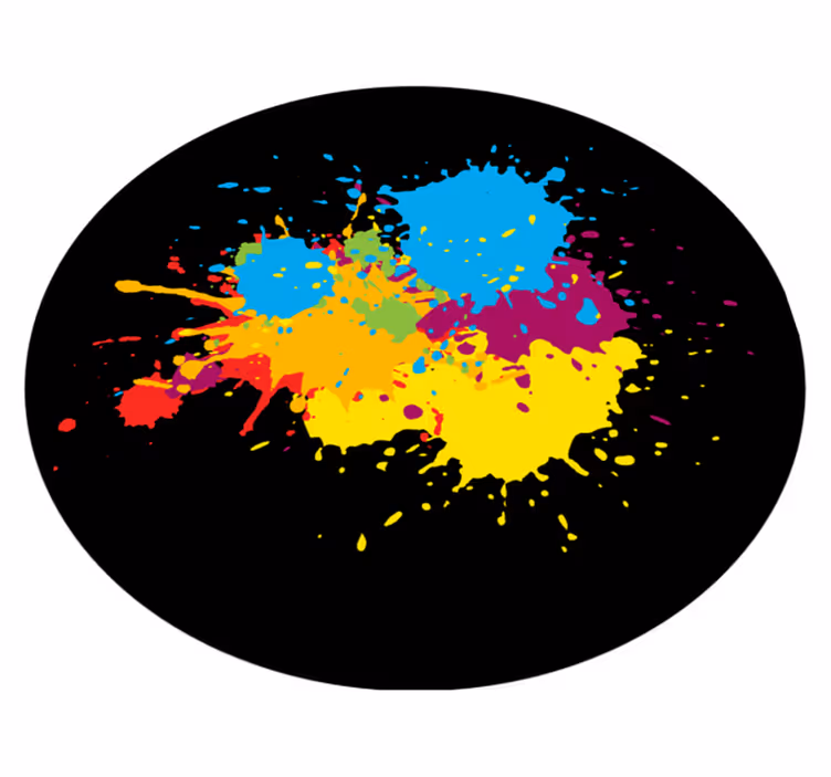 Fargerike sprutflekker vinyl teppe ungdom - Tenstickers