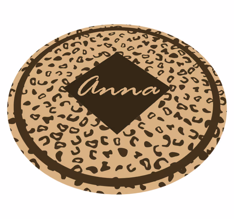 Leopardprint navn vinyl teppe soverom - Tenstickers