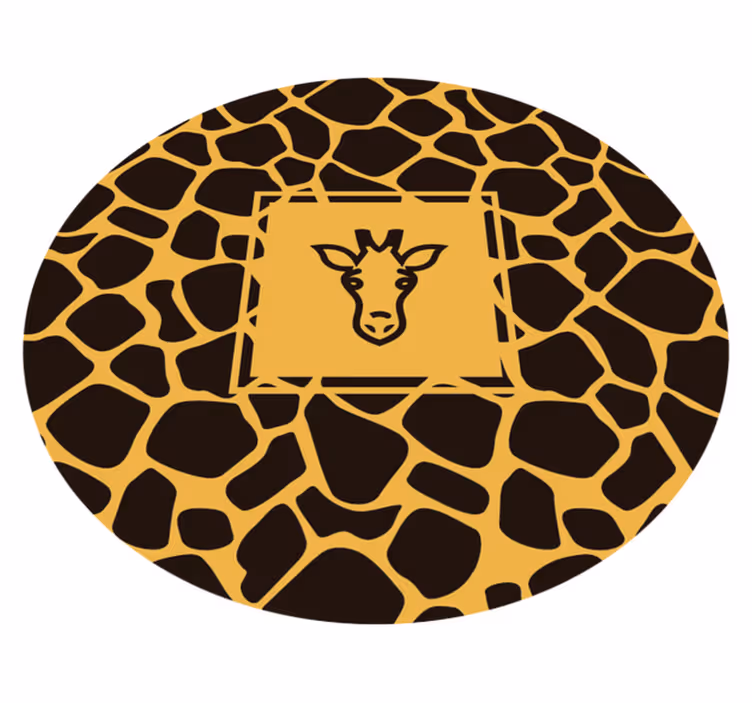 Sjiraffmønster rundt vinyl teppe dyreavtrykk - Tenstickers