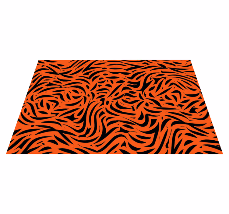 Dynamisk oransje mønster vinyl teppe dyreavtrykk - Tenstickers