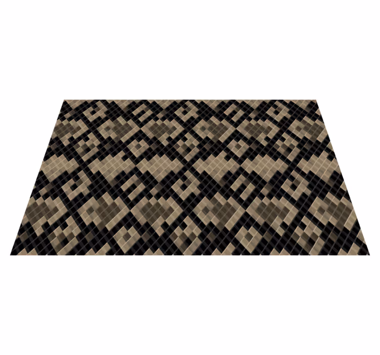 Svart geometrisk mønster vinyl teppe mosaikk - Tenstickers