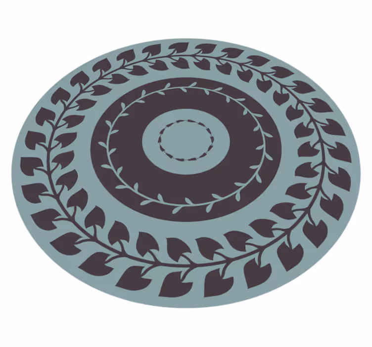 Sirkulært retro mønster soverom vinyl teppe - Tenstickers