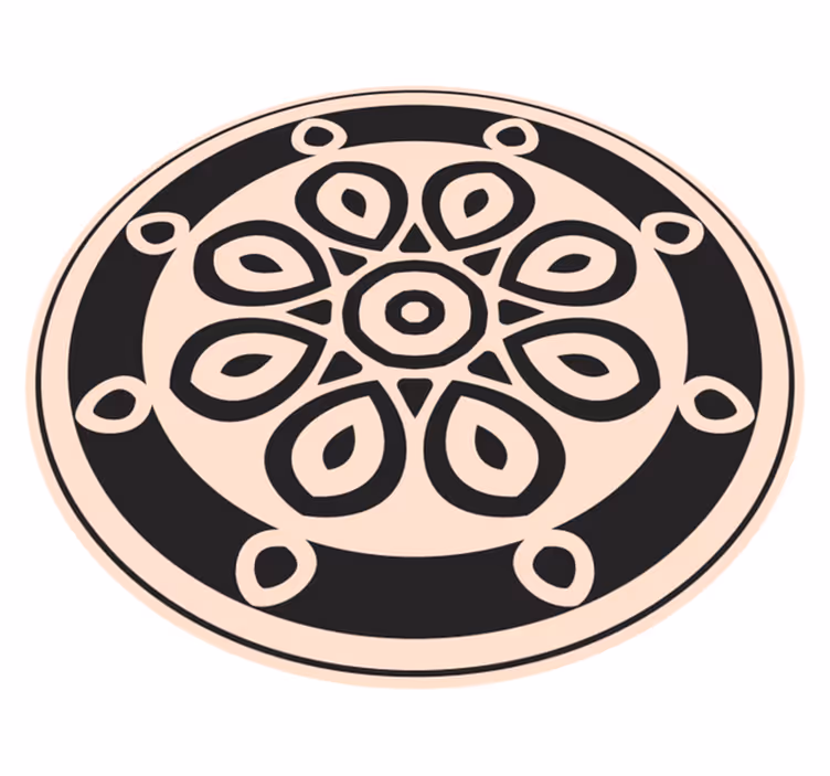 Elegant sirkulært motiv vinyl teppe mandala - Tenstickers