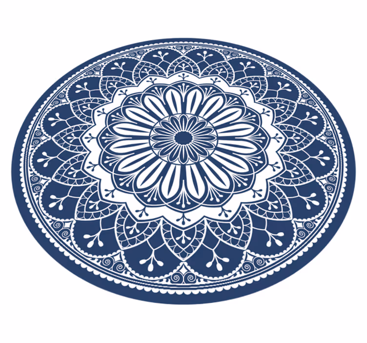 Marine botaniske sammensetning vinyl teppe mandala - Tenstickers