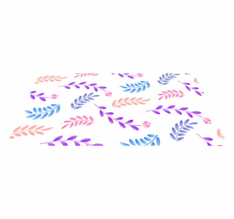Botanisk bladelement vinyl teppe blomster og planter - Tenstickers
