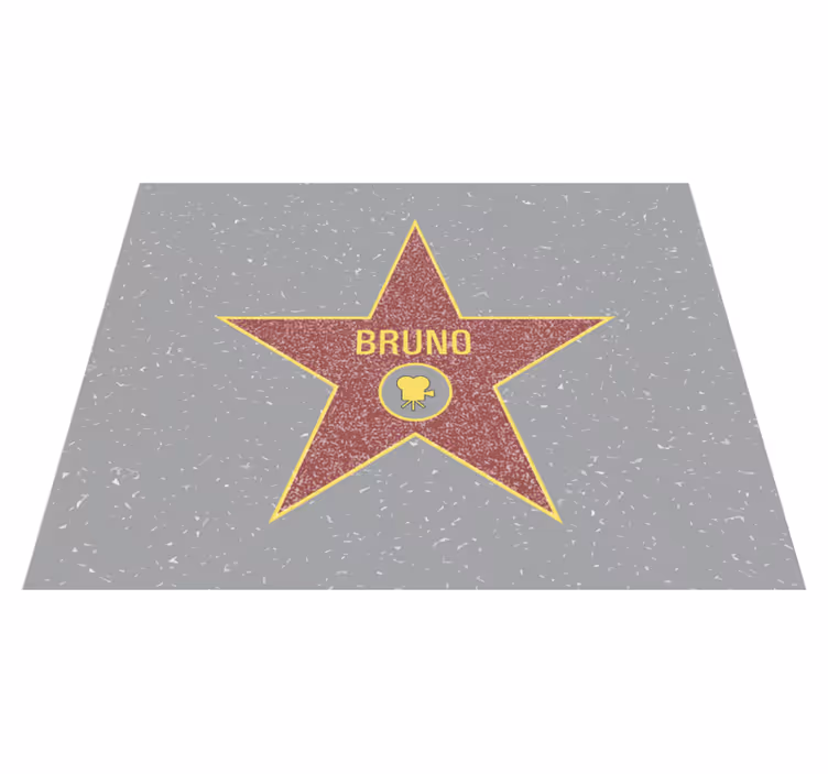 Stjernegjenkjenning vinyl teppe med navn - Tenstickers