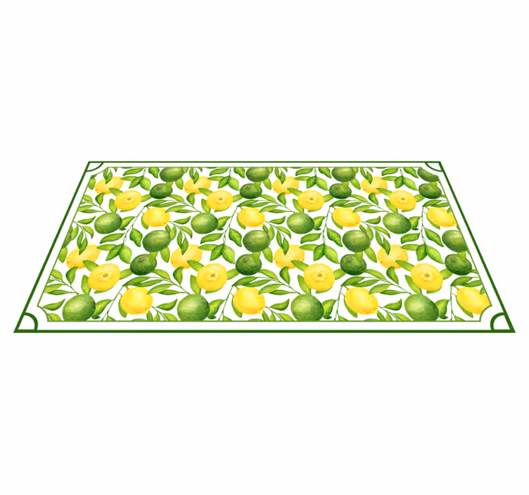 Sitroner og limer ramme frukt vinyl teppe - Tenstickers