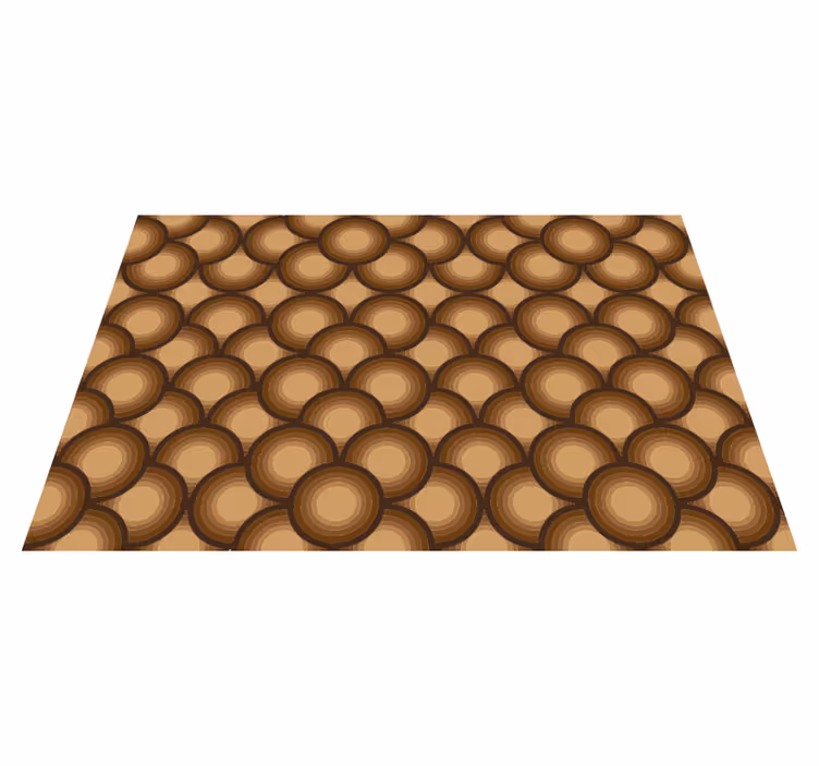 70-talls brune sirkler geometrisk vinyl teppe - Tenstickers