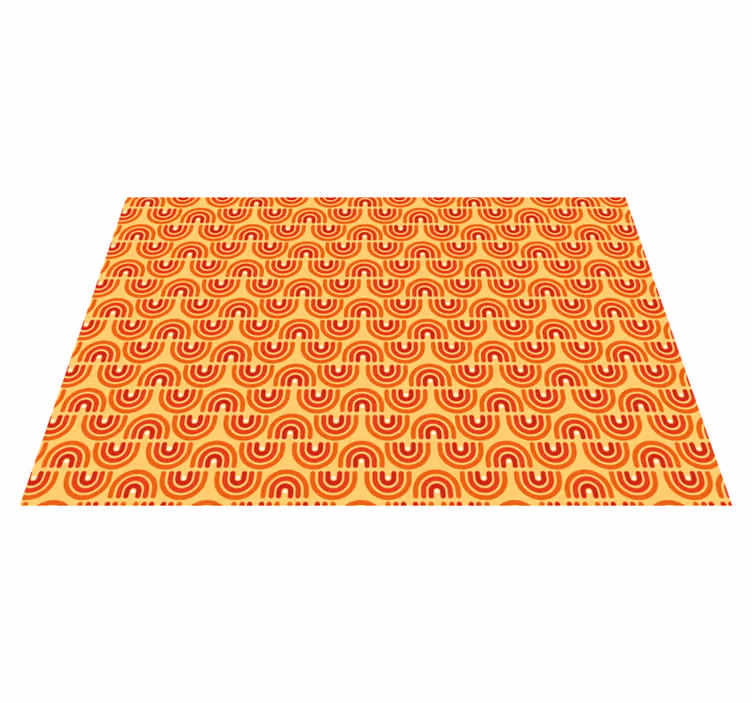 70-tallet store bølger vintage vinyl teppe - Tenstickers
