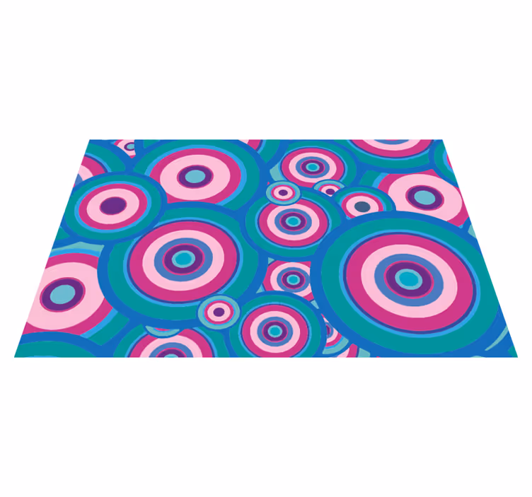 Lyse 70-tallet sirkler geometriske vinyl teppe - Tenstickers