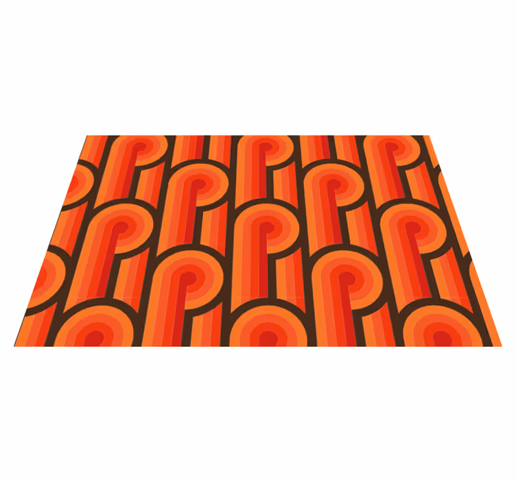 70-tallet oransje knute vintage vinyl teppe - Tenstickers