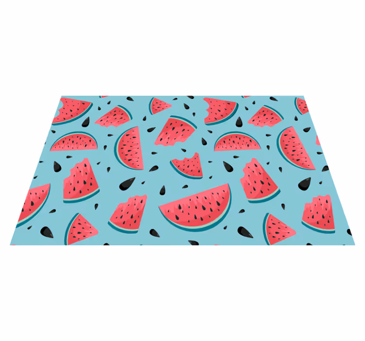 70-tallet vannmeloner vintage vinyl teppe - Tenstickers