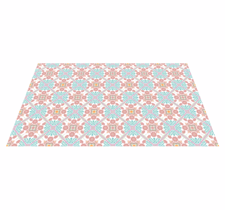 Rosa mandala fliser vinyl teppe - Tenstickers