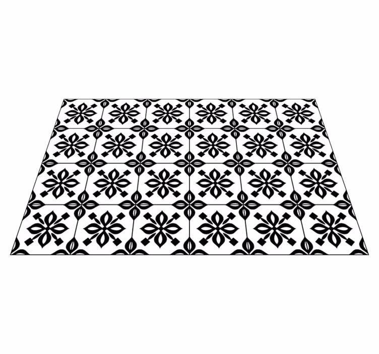 Svart og hvitt mandala fliseteppe - Tenstickers