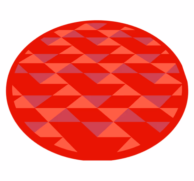 Rødt trekantmønster vinyl teppe geometrisk - Tenstickers