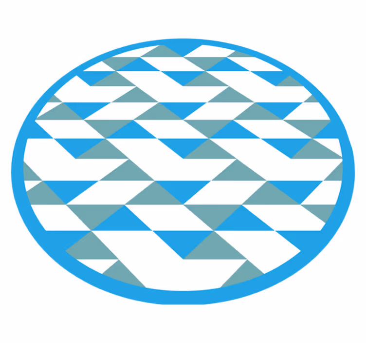 Blå og grønne elementer vinyl teppe geometrisk - Tenstickers