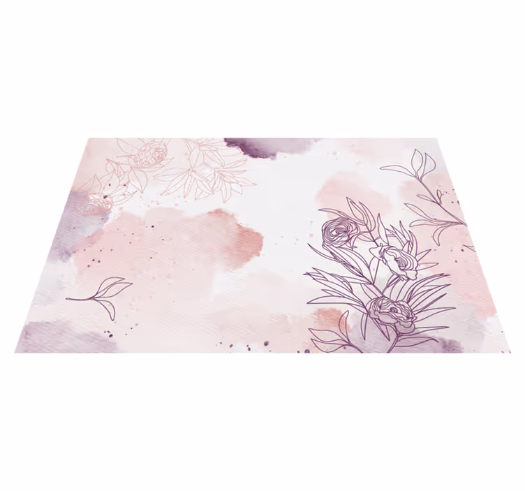 Subtile pastellblomster vinyl teppe - Tenstickers