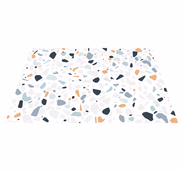 Hvite og svarte steiner mosaikk vinyl teppe - Tenstickers