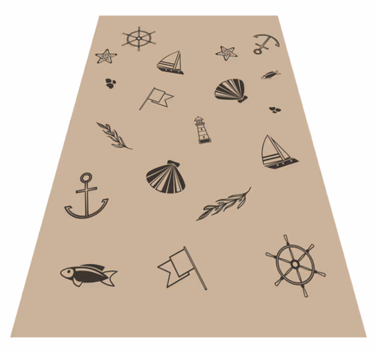 Nordisk stil tegninger på sand nordisk vinyl teppe - Tenstickers