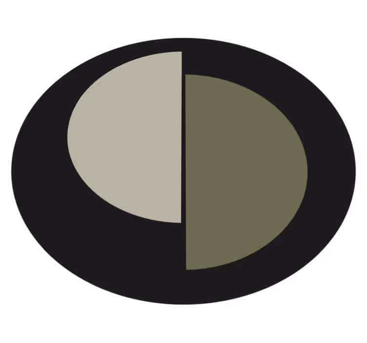 Tofarget oval vinyl teppe minimalistisk - Tenstickers