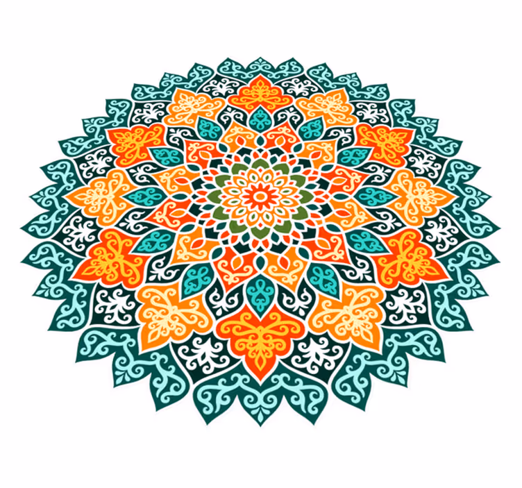 Kjøkken fargerikt mandala vinyl teppe - Tenstickers