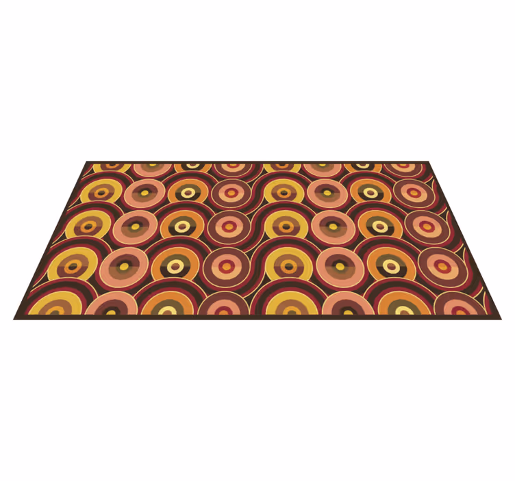 70-tallet pop gamle sirkelmønstre vintage vinyl teppe - Tenstickers