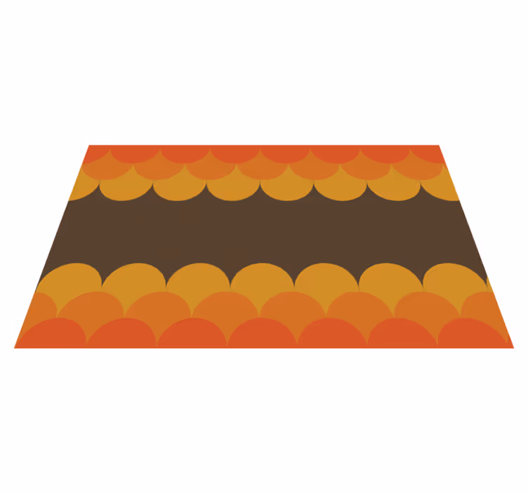 70-tallet pop kamskjell retro vintage vinyl teppe - Tenstickers