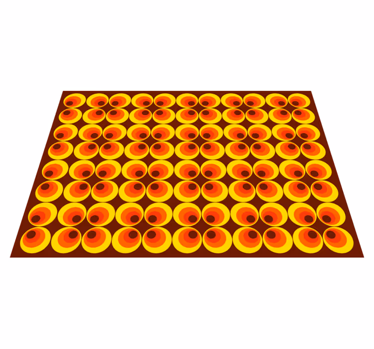 70-talls pop oransje sirkler vintage vinyl teppe - Tenstickers