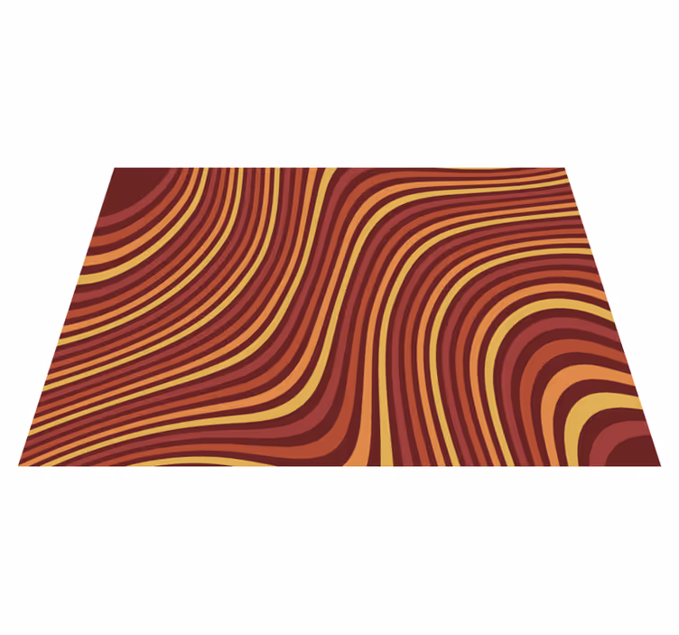 70-talls pop regnbue bølger vintage vinyl teppe - Tenstickers
