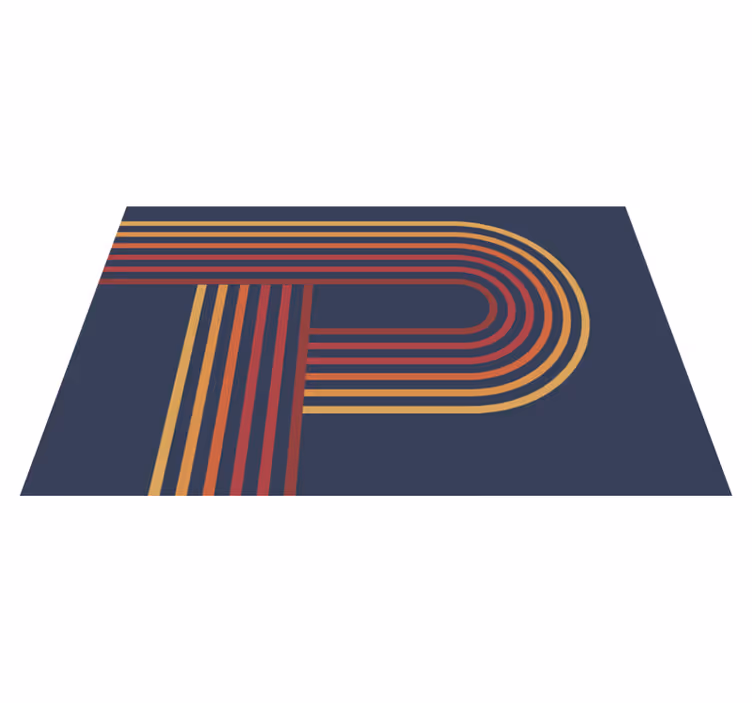 Fargerikt linjeoverlegg vinyl teppe geometrisk - Tenstickers