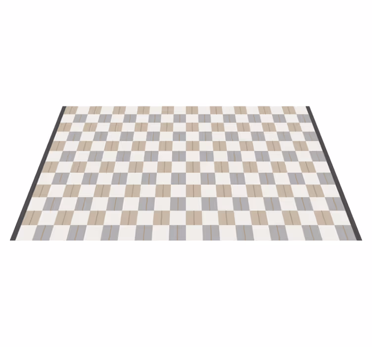 Sjakktrykk vinyl teppe geometrisk - Tenstickers
