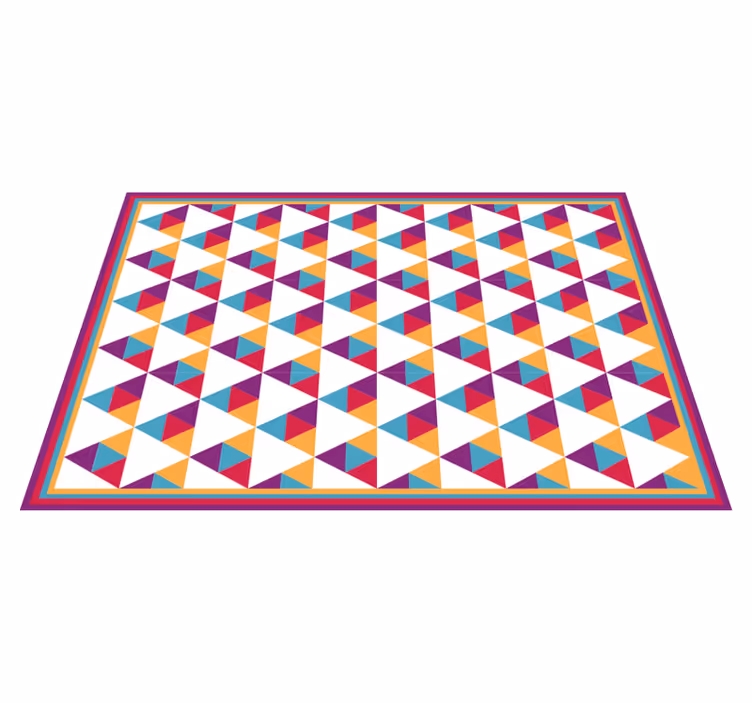 Levende trekantet motiv vinyl teppe geometrisk - Tenstickers