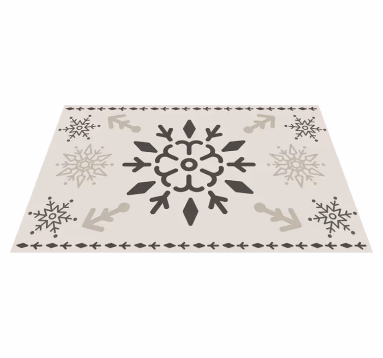 Geometrisk snøfnuggmønster Jul vinyl teppe - Tenstickers