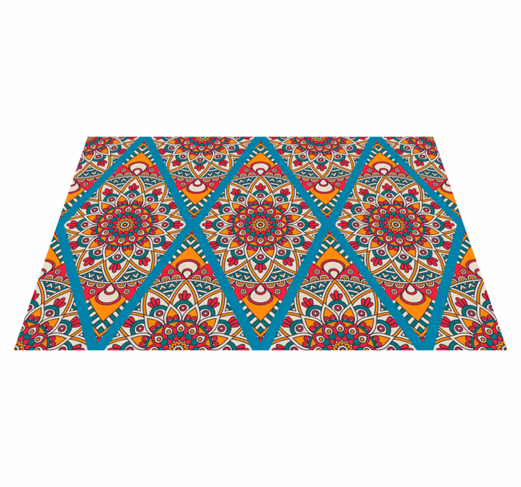 Livlig fargerik design vinyl teppe mandala - Tenstickers