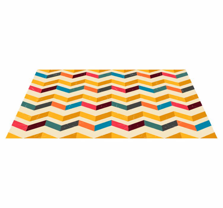 Chevron fargeutbrudd vinyl teppe geometrisk - Tenstickers