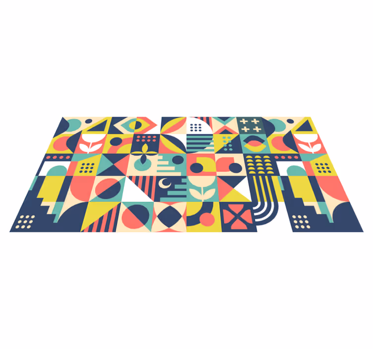 Livlige former vinyl teppe geometrisk - Tenstickers