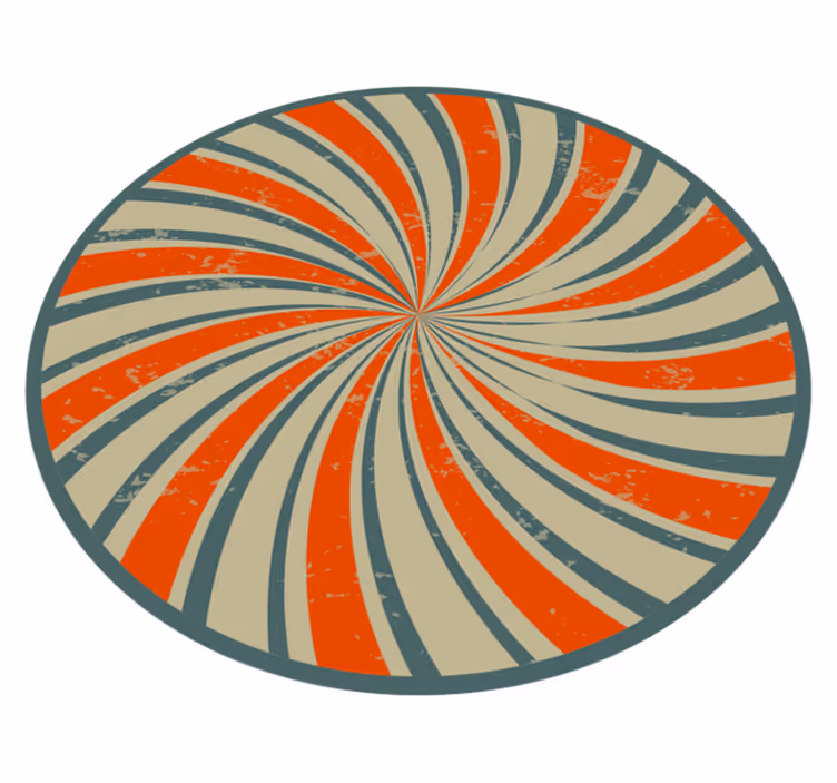 Grunge retro spiral vintage vinyl teppe - Tenstickers