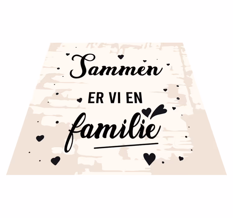 Sammen er vi familie tilpasset vinyl teppe - Tenstickers