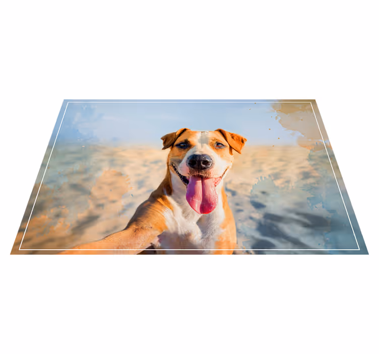 Hund smilende dyr vinyl teppe - Tenstickers