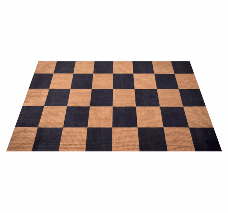 Brun rutete vinyl teppe stue - Tenstickers