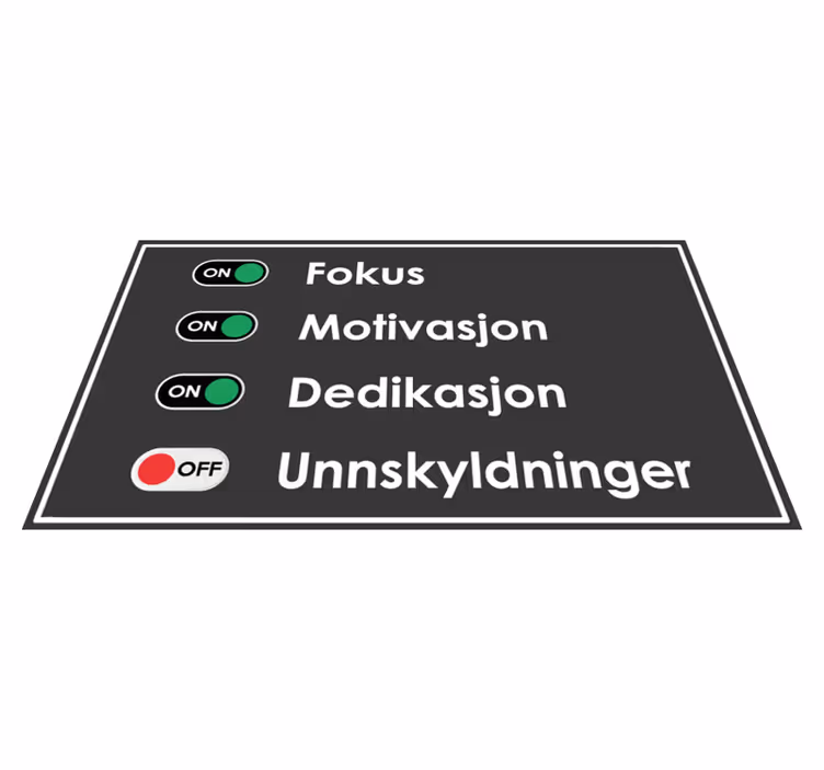 Fokus, ingen unnskyldning tekst vinylteppe - Tenstickers