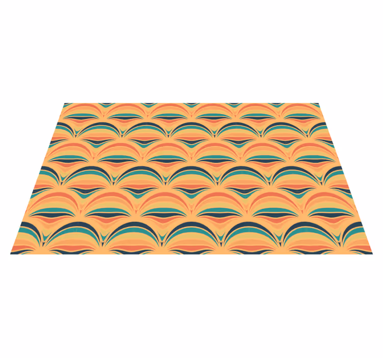 70-talls oransje linjer geometriske vinyl teppe - Tenstickers