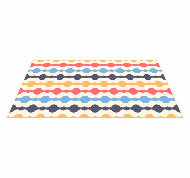 Fargerike retrolinjer vinyl teppe vintage - Tenstickers