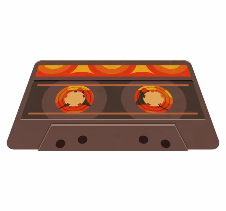 Vilt 70-talls kassette vintage vinyl teppe - Tenstickers