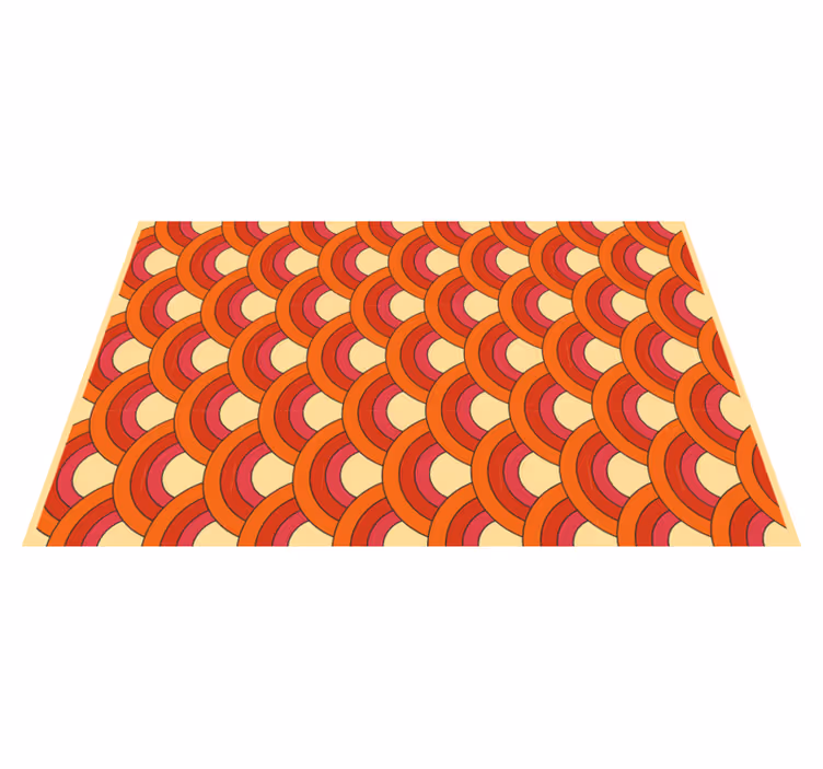 70-tallet geometrisk vinyl teppe i halvsirkler - Tenstickers