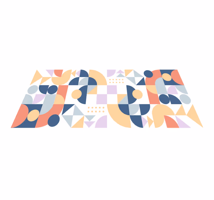 Abstrakte former spiller vinyl teppe geometrisk - Tenstickers