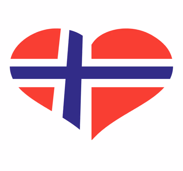 Nydelig norsk hjerte etnisk vinyl teppe - Tenstickers